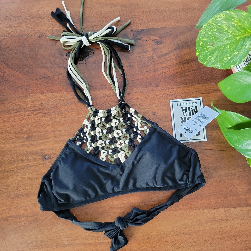 NWT California Sunshine Macrame swim top!